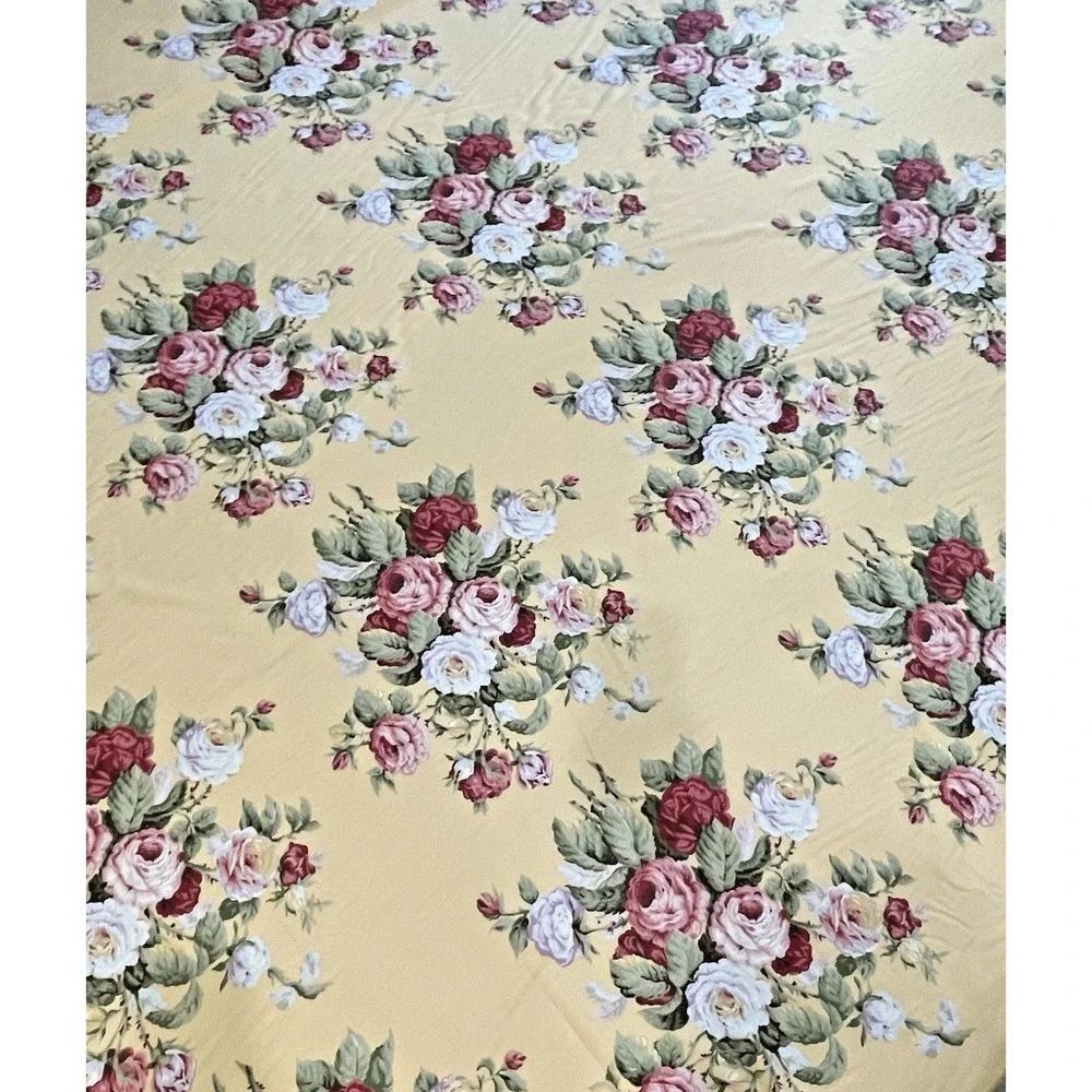 Ralph Lauren Vtg Home Decor‎ Fabric Kathleen Yellow Cabbage Roses By The Yard